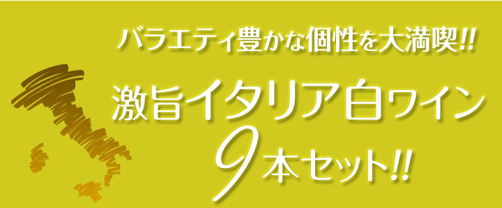 【送料無料】≪北から南までバラエティ豊かな個性を大満喫!!≫激旨イタリア白ワイン9本セット!!