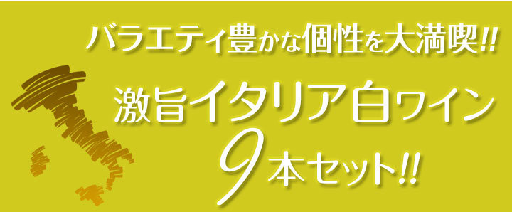 【送料無料】≪バラエティ豊かな個性を大満喫!!≫激旨イタリア白ワイン9本セット!!