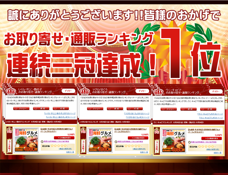 ランキング1位三冠達成