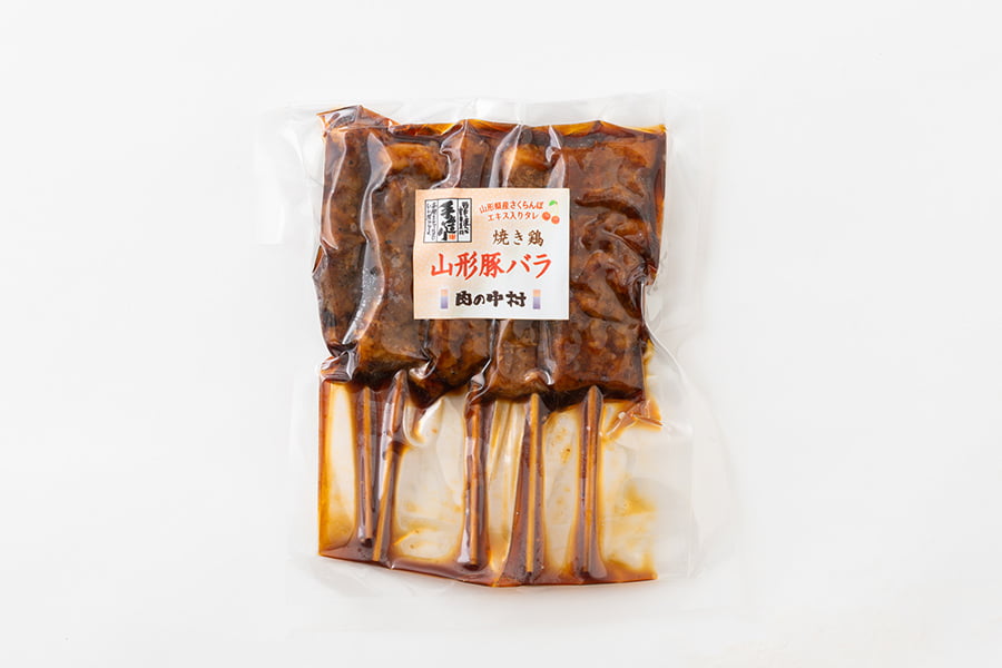 肉の中村/加熱調理済み国産焼き鳥詰合せ15本(もも串・皮串・山形豚バラ串)