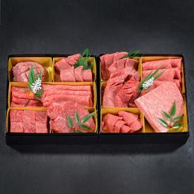 【数量限定】神戸ビーフ＆鳥取和牛食べ比べ肉おせち二段重＋和牛ローストビーフ付 あかまる牛肉店特製【12月30日、31日お届け】 