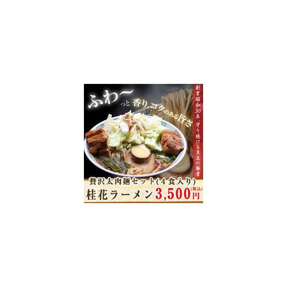 贅沢太肉麺セット ４食入り 桂花ラーメン 本店の通販 お取り寄せなら ぐるすぐり