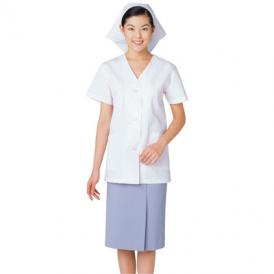 １－０１１　女子調理衣　長袖　白　Ｌ 1袋（1枚入）住商モンブランコックコート