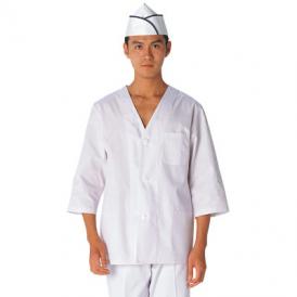 男子調理衣　七分袖　白　１－６１５　Ｍ 1袋（1枚入）住商モンブランコックコート