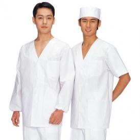 男子調理衣　長袖　白　１－６１１　Ｌ 1袋（1枚入）住商モンブランコックコート