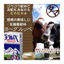 ヨーグルッペ(乳酸菌飲料)1000ml霧島山麓で育った牛の生乳を、ドイツから輸入したビフィズス菌・アシドフィルス菌・ サーモフィルス菌で乳酸発酵させた飲料