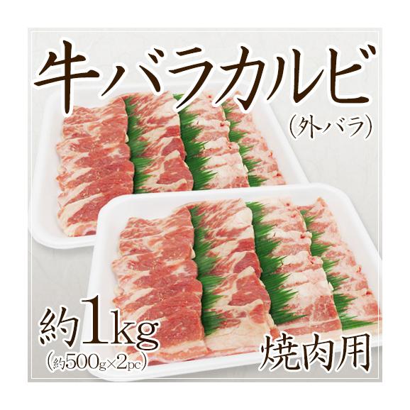 送料無料 牛バラカルビ 焼肉用 外バラ 約1kg 約500g 2pc くらし快援隊の通販 お取り寄せなら ぐるすぐり