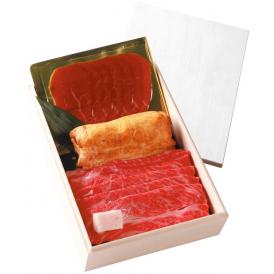 神戸牛ギフトセットC (すき焼き・しゃぶしゃぶ 木箱入りセット)風呂敷包