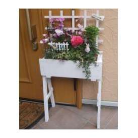 木製スタンドボックス450型寄せ植え　季節の花　おまかせセット　トレリス付
