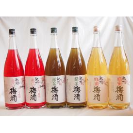 梅酒6本セット(赤しそ赤い梅酒(和歌山) 蜂蜜梅酒(和歌山) 緑茶梅酒(和歌山県)) 1800ml×