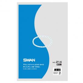SWAN 規格ポリ袋 スワンポリエチレン袋 0.02mm厚 No.214(14号) 紐なし 100枚