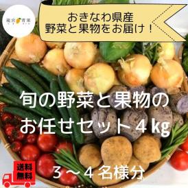 おきなわ県産 旬の野菜と果物のお任せセット４㎏　3～4名様分　送料無料