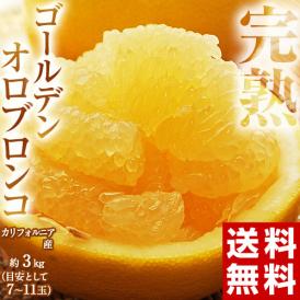 カリフォルニア産 完熟 ゴールデン オロブロンコ グレープフルーツ 柑橘 甘い 目安として7～11玉 約3kg 送料無料