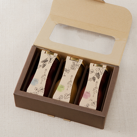 食べるぶどうジュース ギフトボックス 3本 山梨made株式会社の通販 お取り寄せなら ぐるすぐり